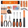 152 piece Tool Set General Hand Tool Kit with Plastic Toolbox Storage Case Automotive Wrench Sets Orange