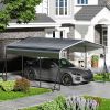 12'x15'ft Outdoor Heavy-duty Carport for Backyard, Black